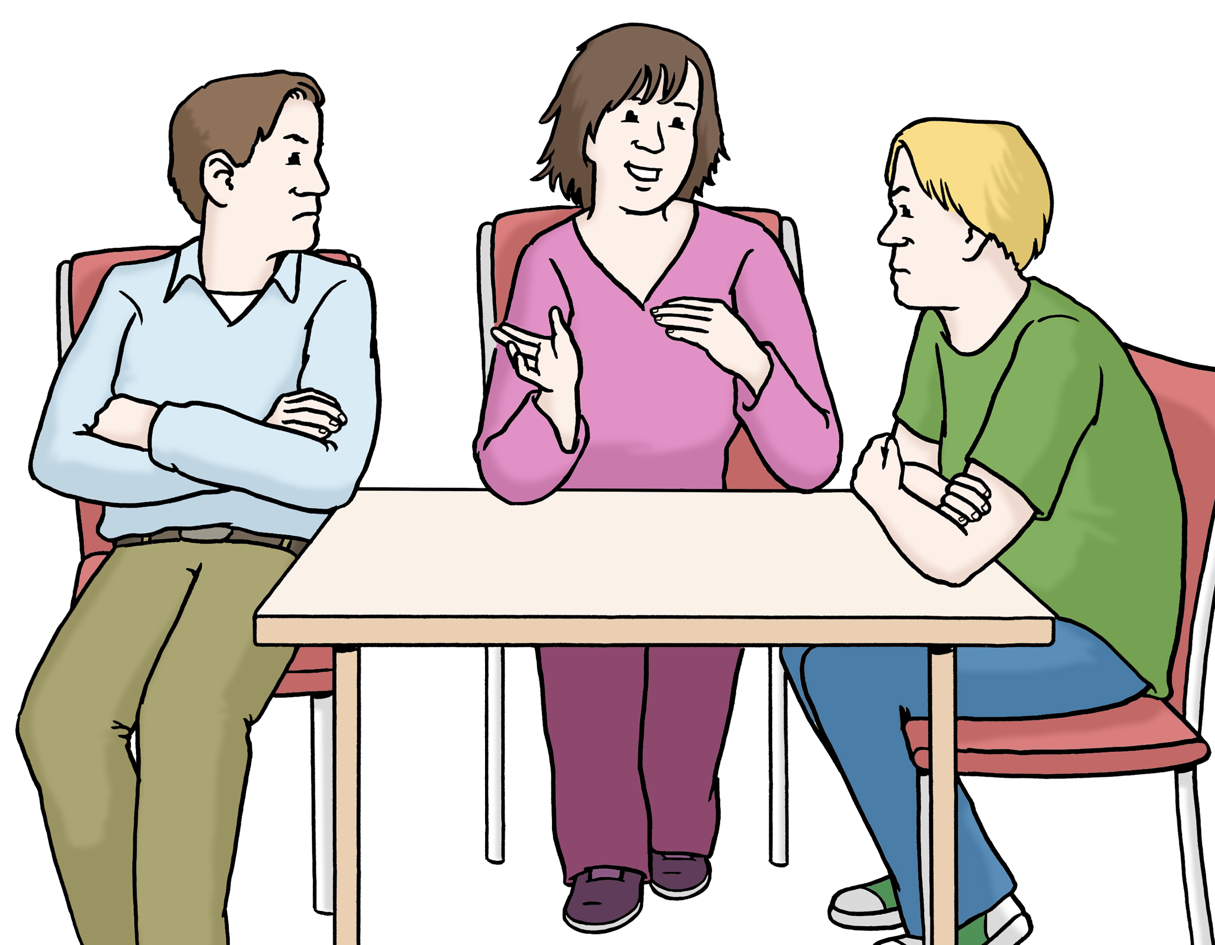 Personen schlichten einen Streit